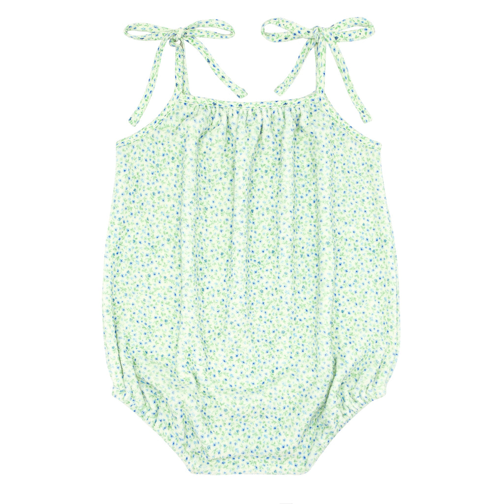 Baby Girl Hibiscus Ditsy Romper with Shoulder Ties