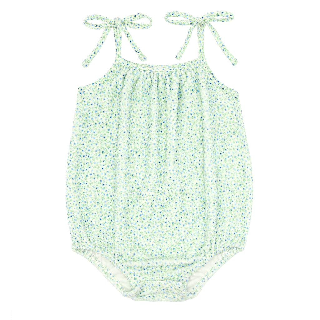 Baby Girl Hibiscus Ditsy Romper with Shoulder Ties