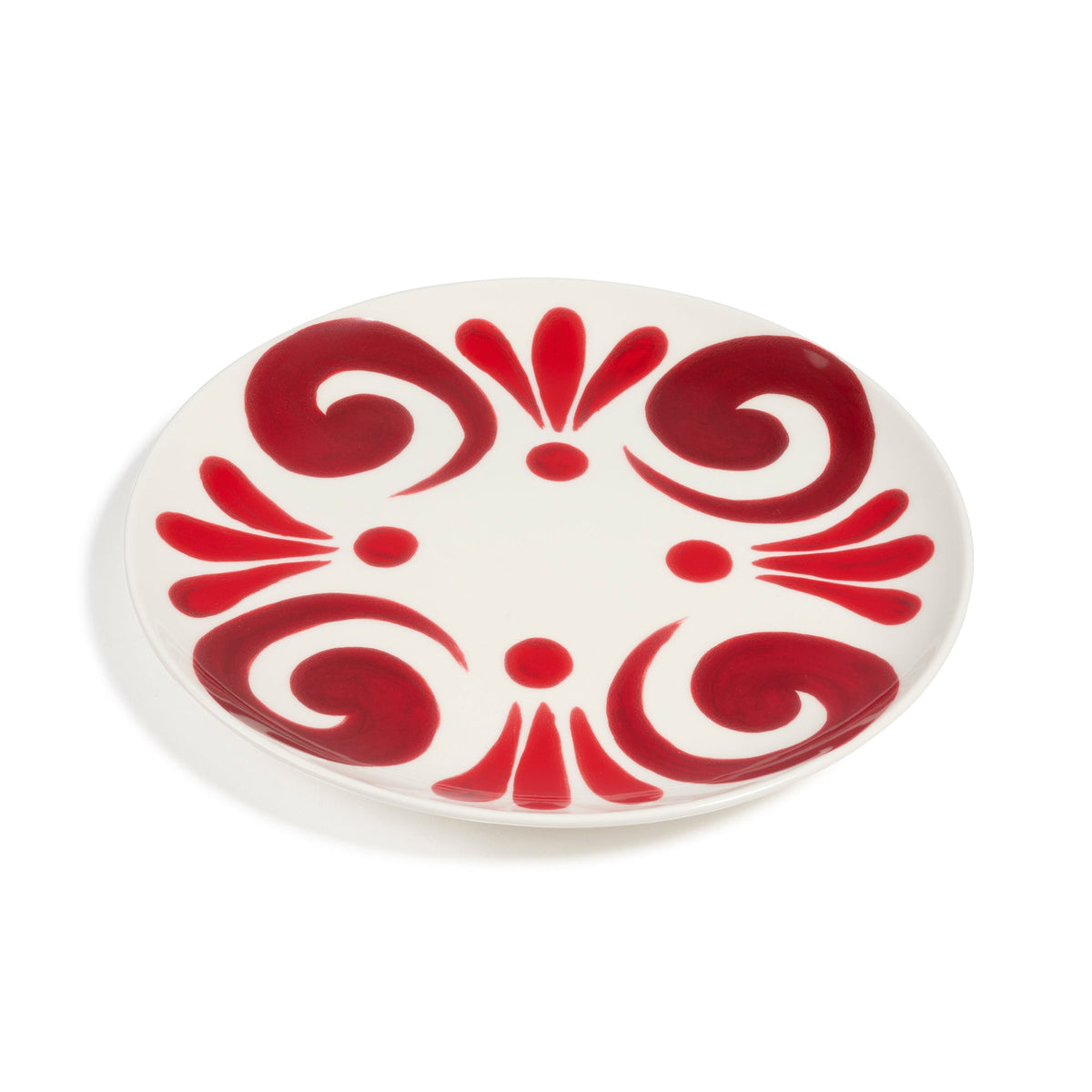 Kallos Charger Plate in Deep Red on White
