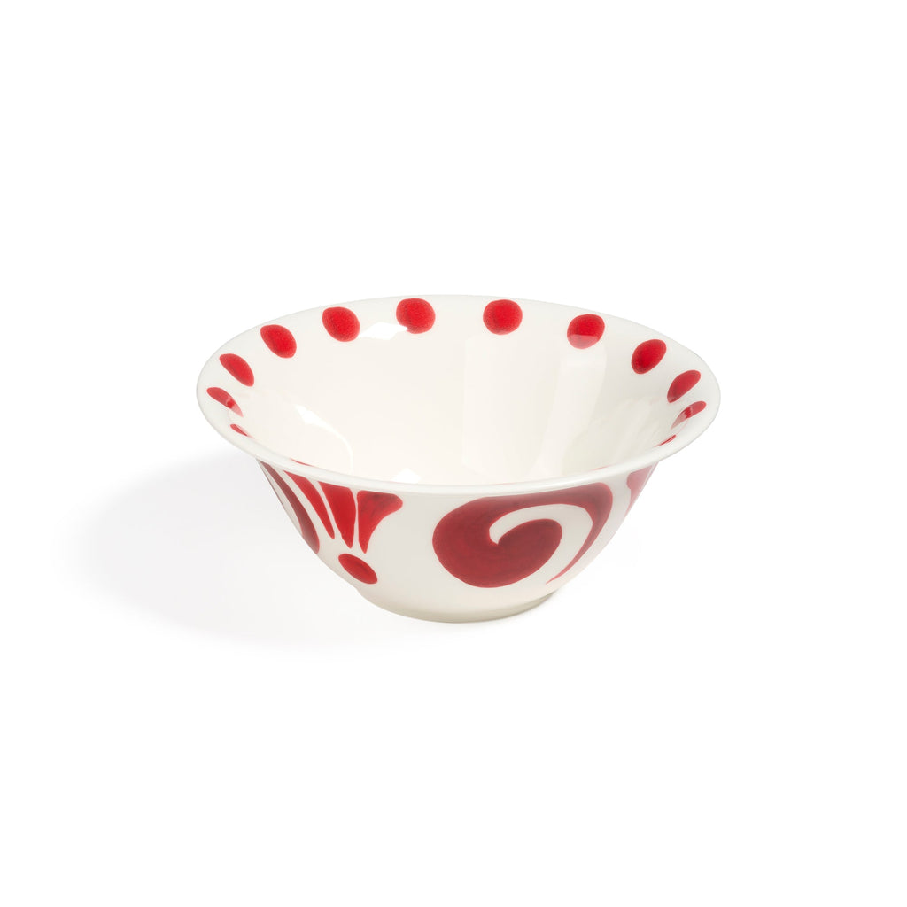 Kallos Salad Bowl in in Deep Red on White