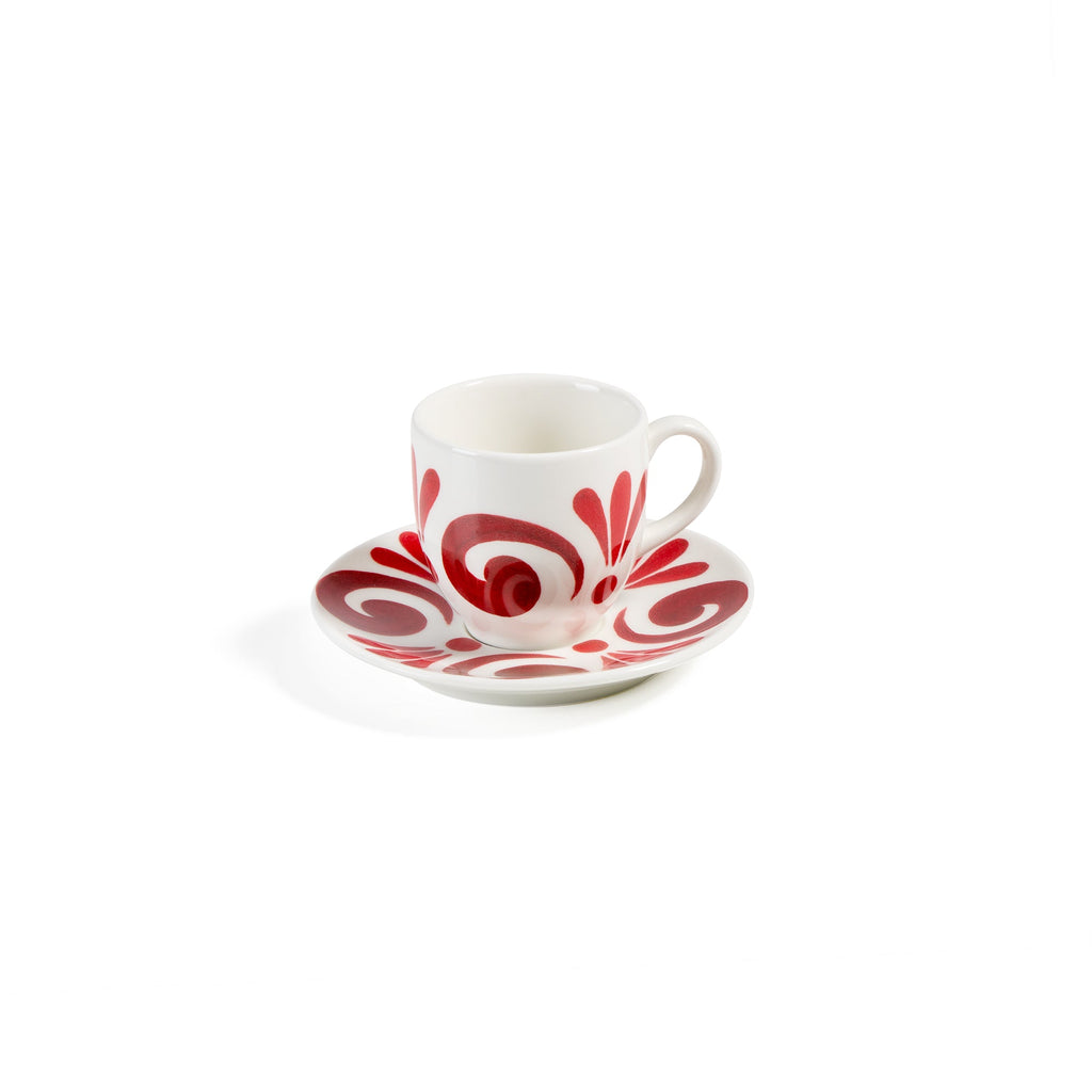 Kallos Espresso Cup in Deep Red on White