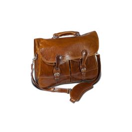 Burke & Wills Luxurious Leather Laptop Bag British Tan Florentine Leather