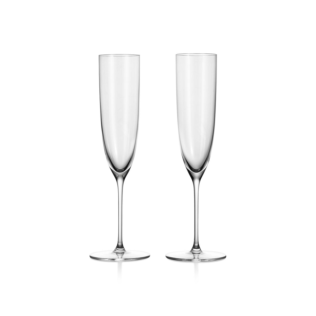 Champagne Flutes in Crystal Glass, Set of Two