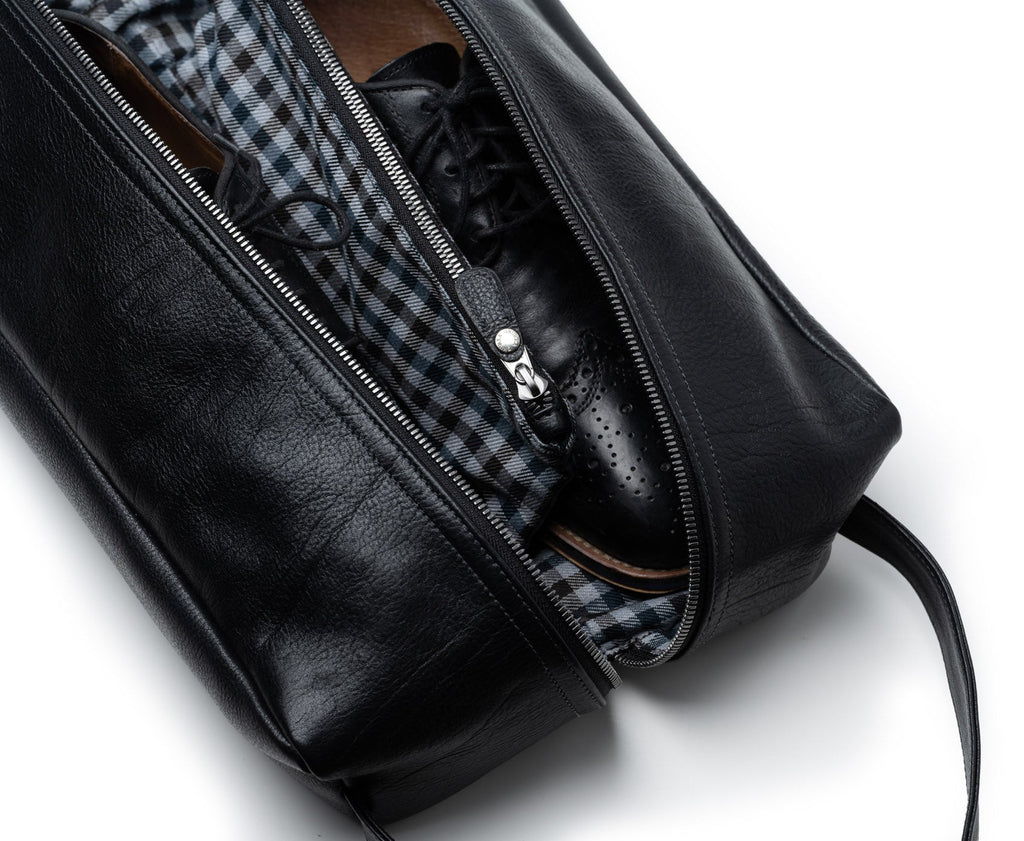 Travel Shoe Kit | Vintage Black Leather