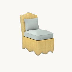 Raffia Scalloped Slipper Chair