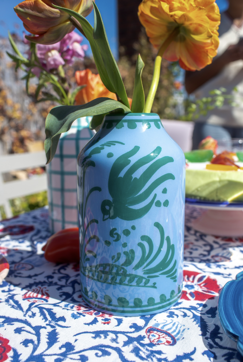 Genie in a Bottle Deco Vase & Bottle in Blue & Teal