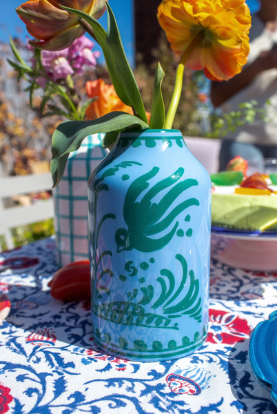 Genie in a Bottle Deco Vase & Bottle in Blue & Teal