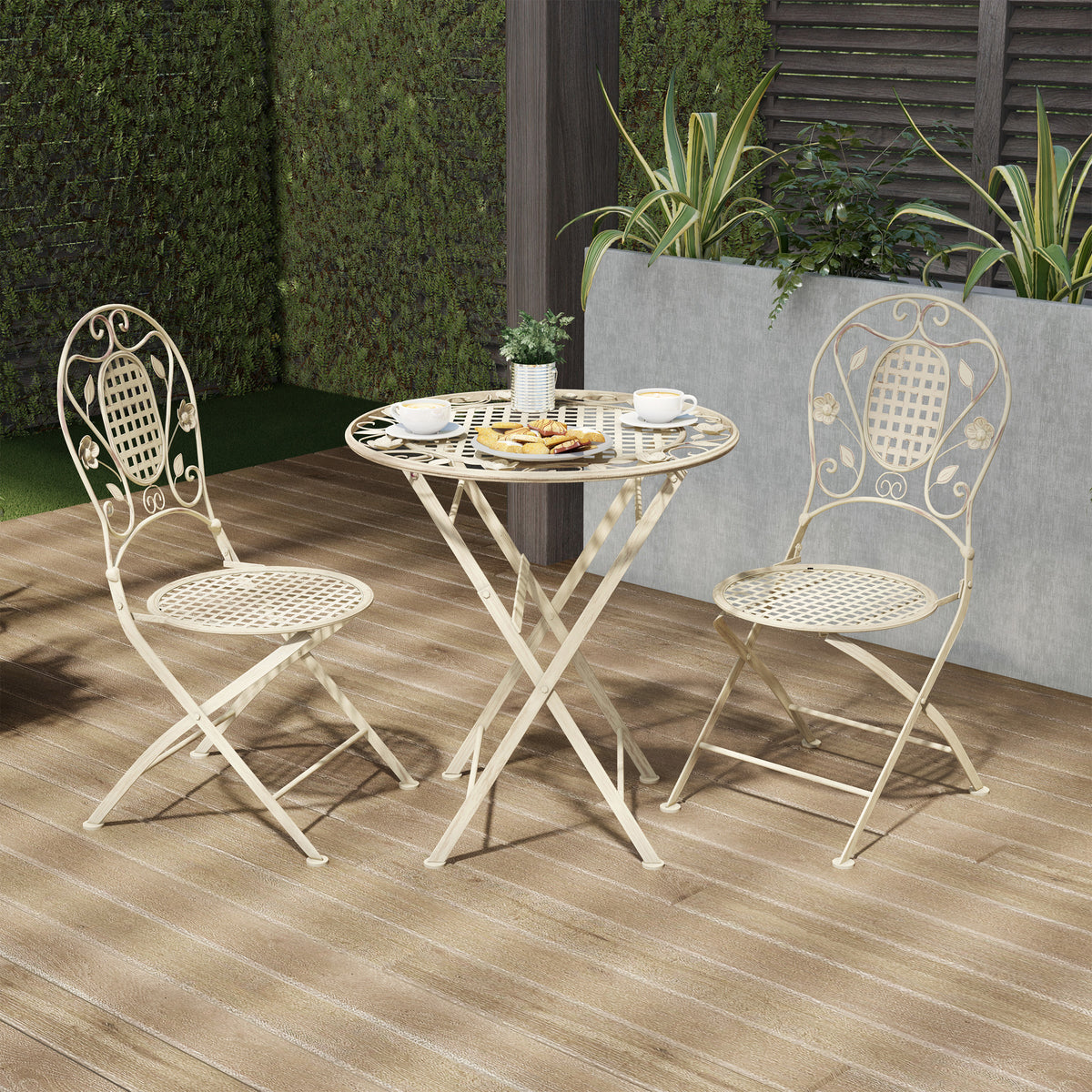 White 3 Piece Bistro Table Set