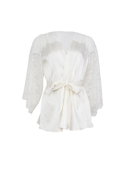 Venus Lace Robe in Ivory | Over The Moon