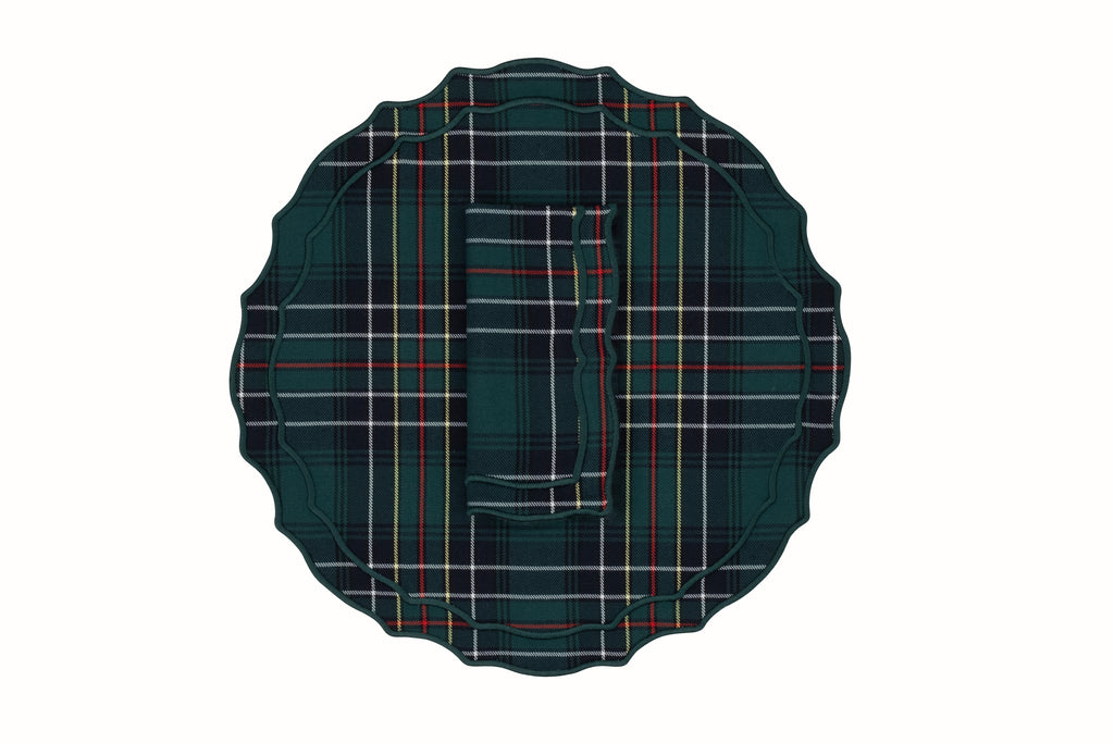 Vidro Green Tartan Napkin and Placemat, Set of 2