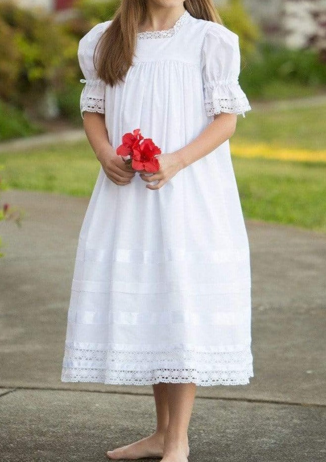 Virginia Lace Flower Girl Dress White / 12M