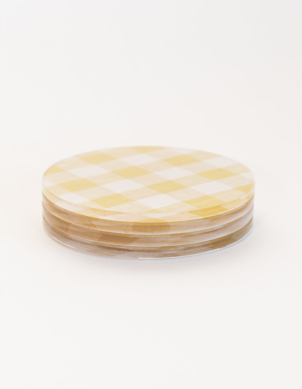 Wadsworth Goldenrod Gingham Coaster Set