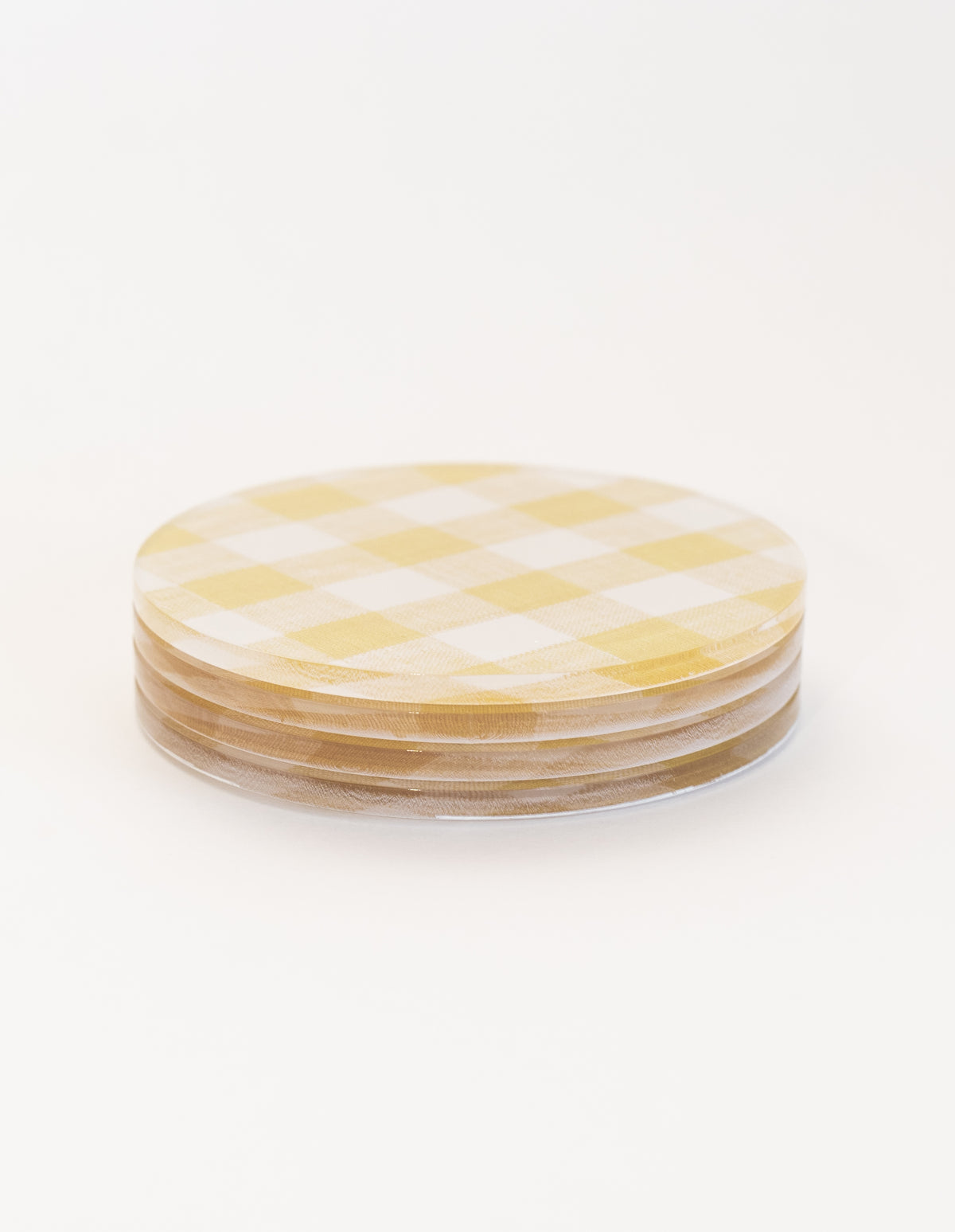 Wadsworth Goldenrod Gingham Coaster Set