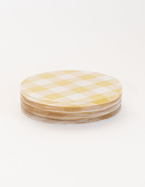 Wadsworth Goldenrod Gingham Coaster Set