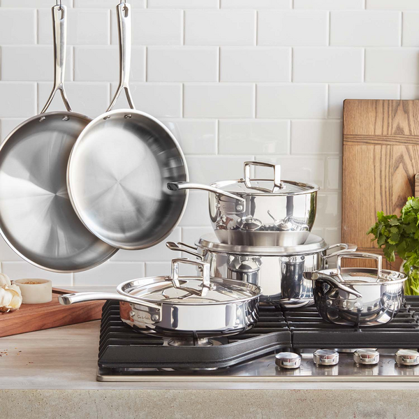 Sur La Table Classic 5-Ply Stainless Steel 10-Piece Cookware Set