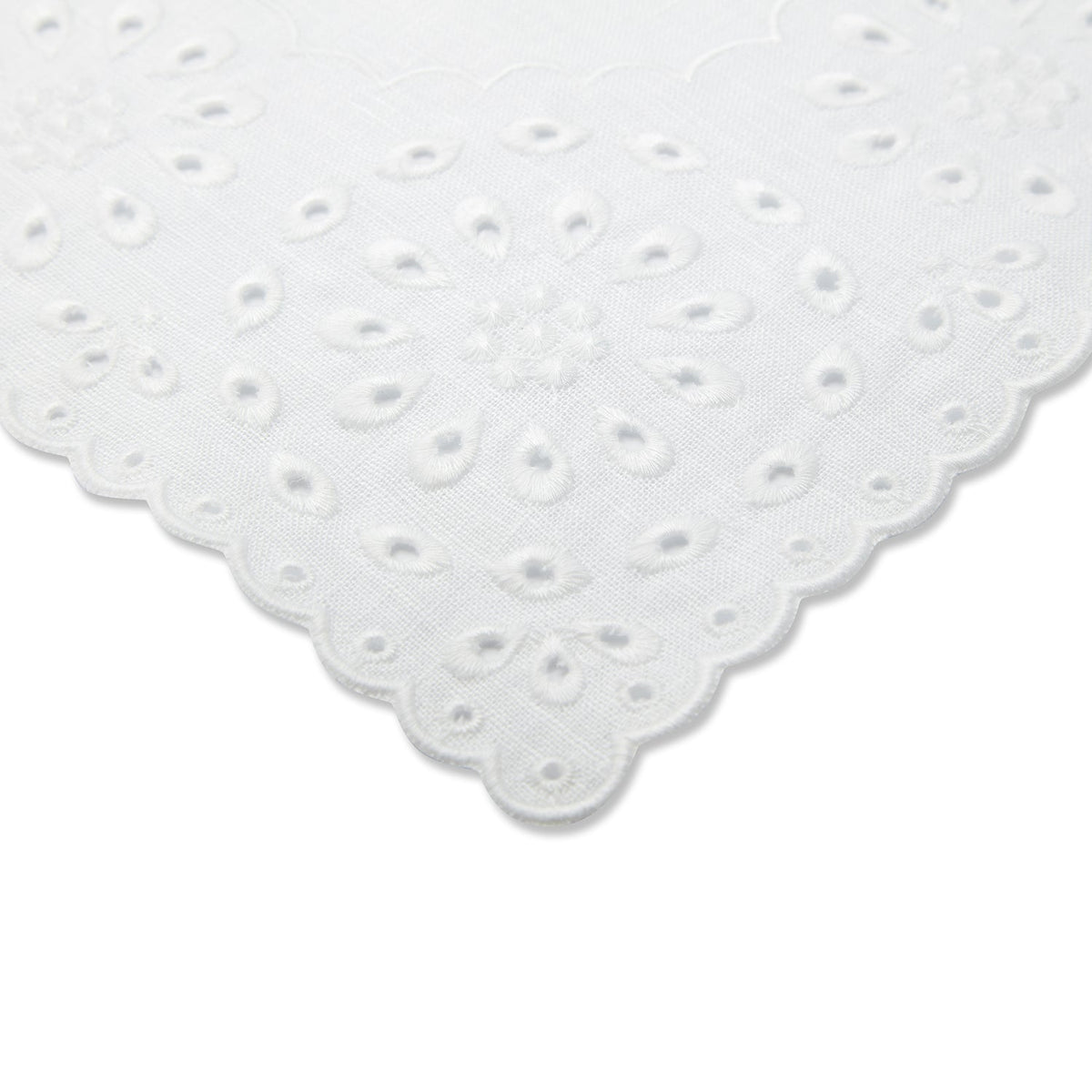 White Eyelet Dinner Napkins (4) green spring Chefanie 