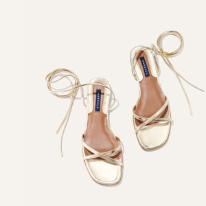 The Wrap Sandal in Champagne