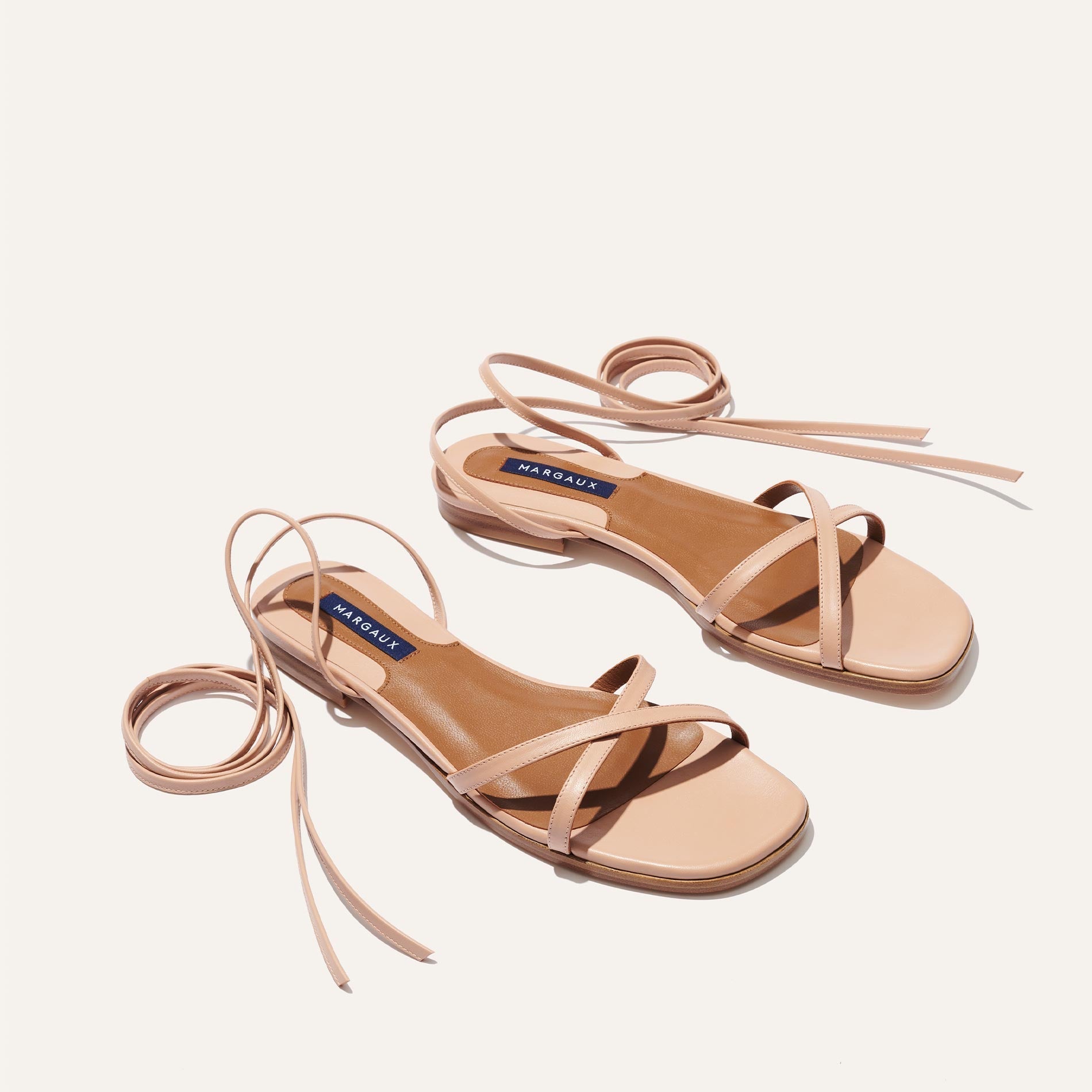 The Wrap Sandal in Rose Nappa