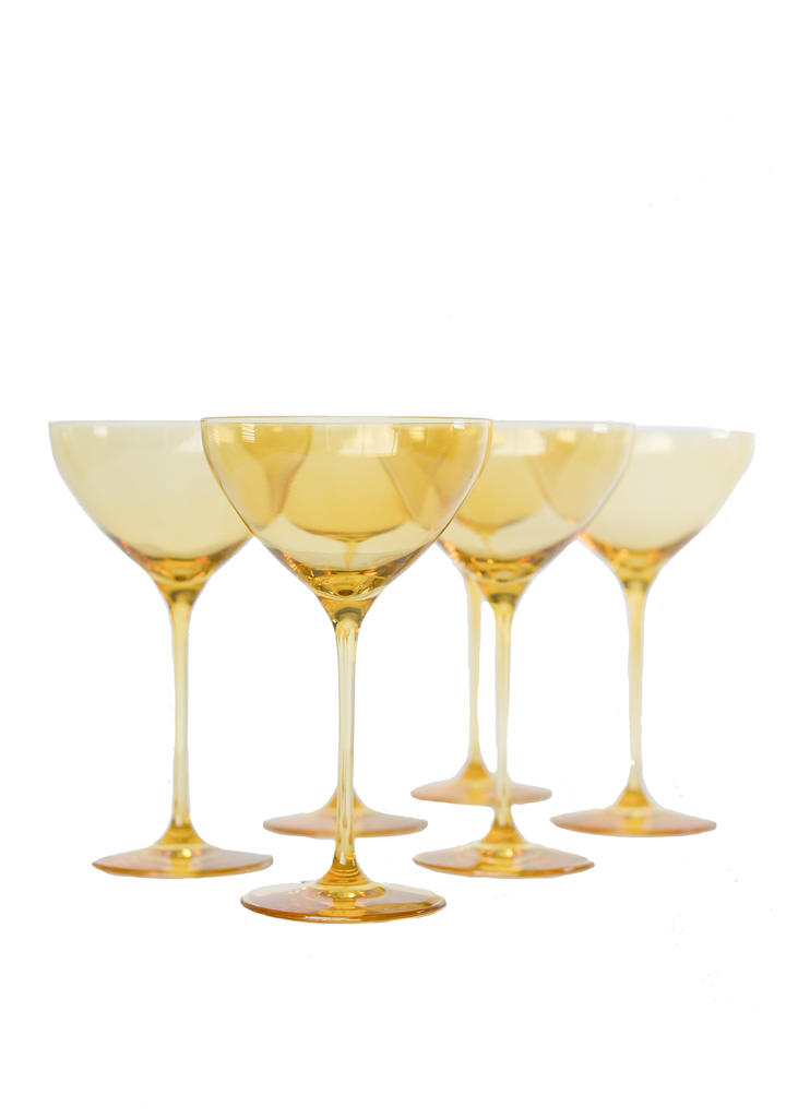 Estelle Colored Martini Glass in Yellow, Set of 6