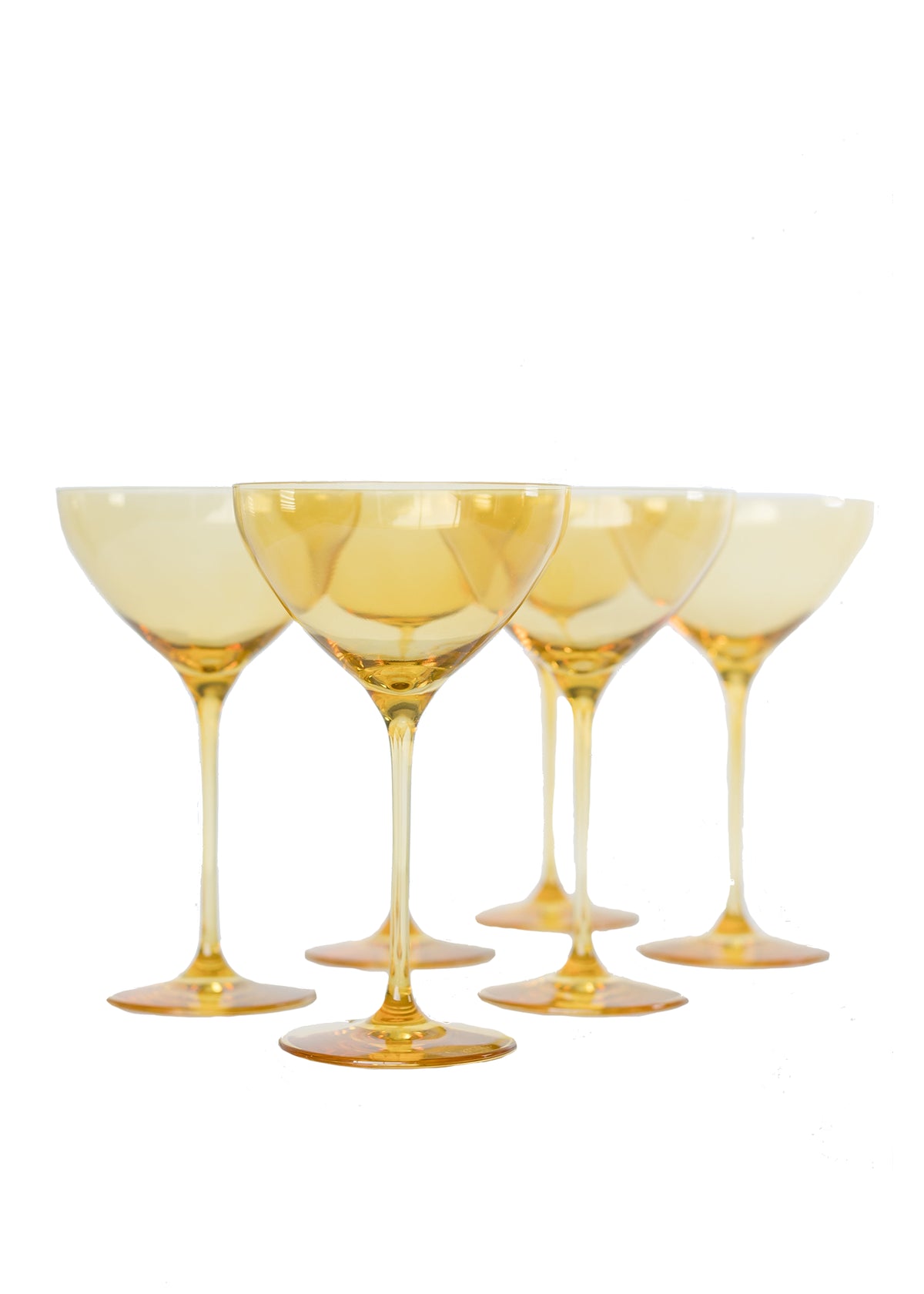 Estelle Colored Martini Glass in Yellow, Set of 6