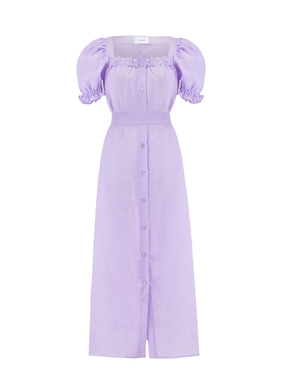 Brigitte Linen Maxi Dress in Lavender